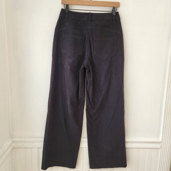 Lululemon City Sleek 5 Pocket Wide-Leg High-Rise Pants Black Casual Women's 27 - Picture 4 of 8